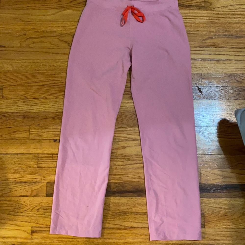Pink fig scrub pants